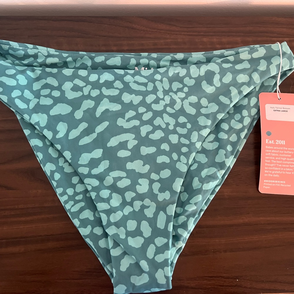 Midori Teal Leopard Print Bikini Bottom